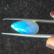 Natural Ethiopian opal 20x10mm pear cabochon 7.35 cts natural opal full of fire for jewelry making